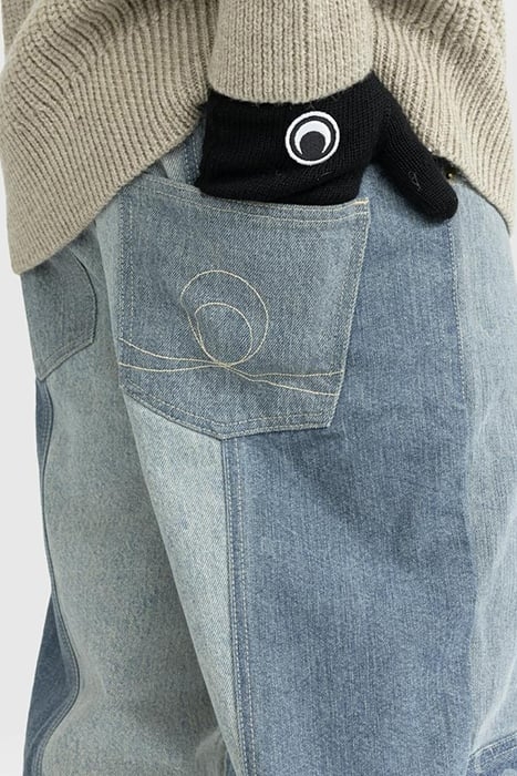 MARINE SERRE – REGENERATED DENIM STRAIGHT LEG PANTS BLUE 4