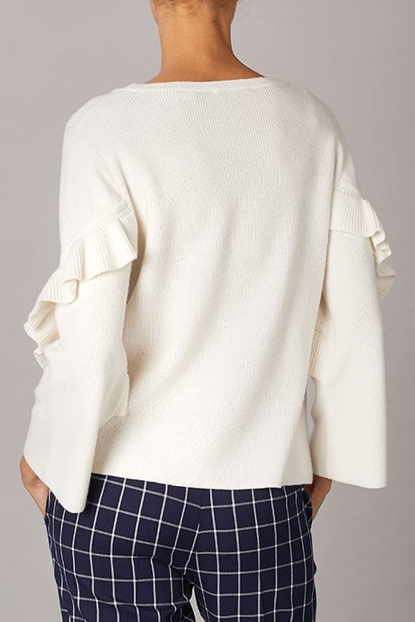 BOATNECK SWT LS RUCHE DETAILS WHITE 6