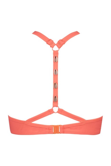 CINDY PADDED WIRED TOP PUKA FLIRTY CORAL CUP B/C 2