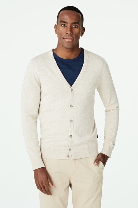 COTTON SILK BUTTON CARDIGAN SEASHELL 7