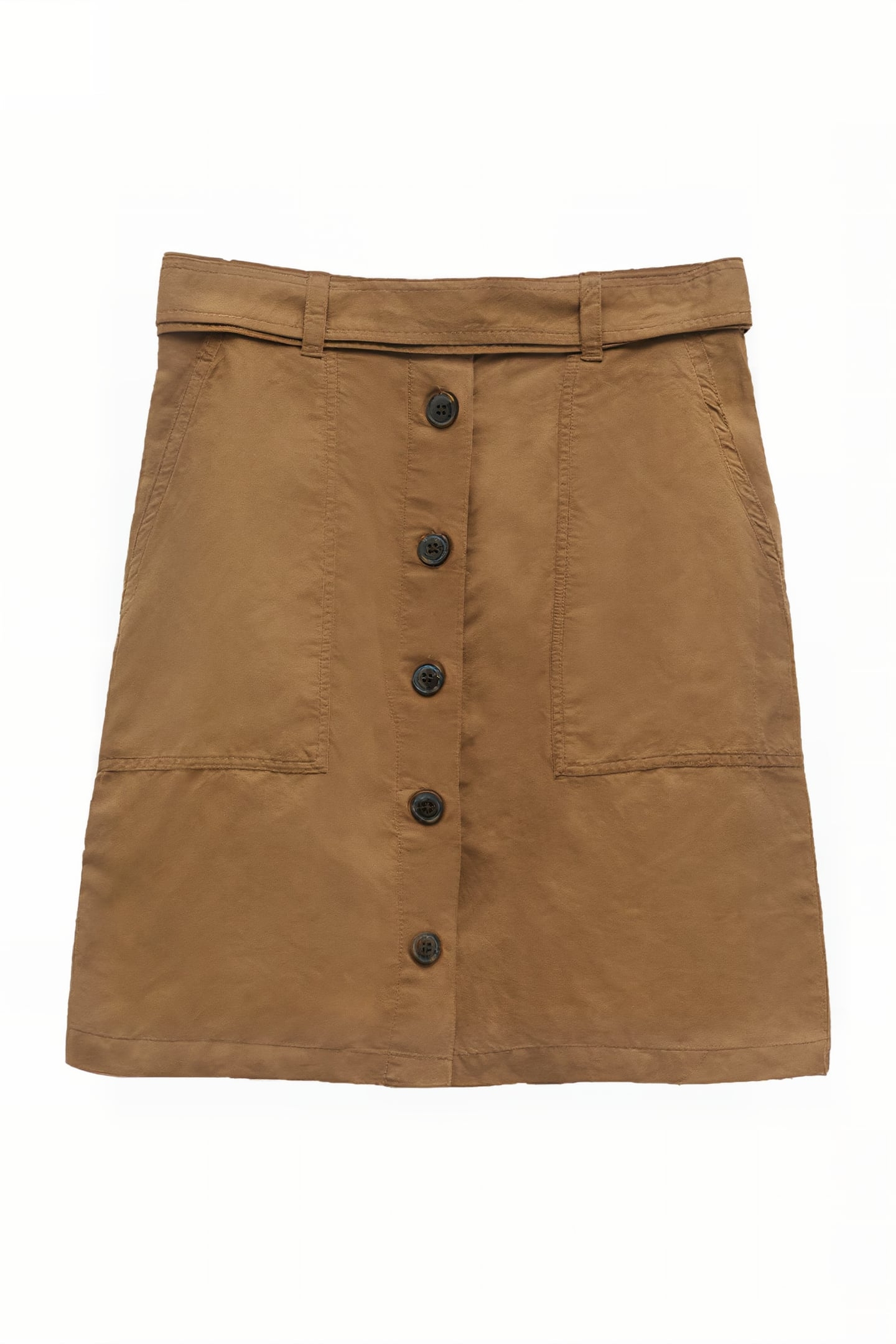 YESTER LINEN BELTED MINI SKIRT OTTER TAN 3