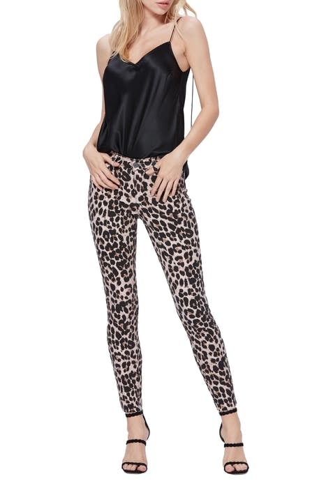 HOXTON ANKLE RAW HEM PINK LEOPARD 1