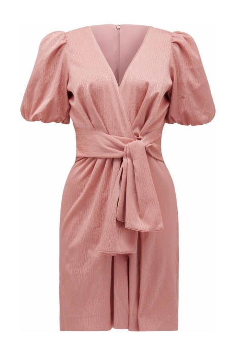 ELLIE JACQUARD MINI DRESS PASTEL SALMON 6