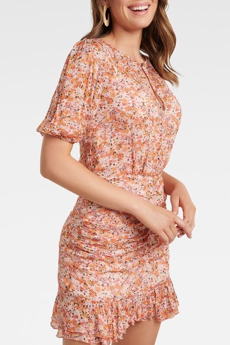 KYLIE RUCHED MINI DRESS PACKED FLORAL DITSY 5