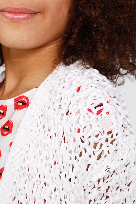 SHORT FANCY CARDIGAN 1/2 SL WHITE 5