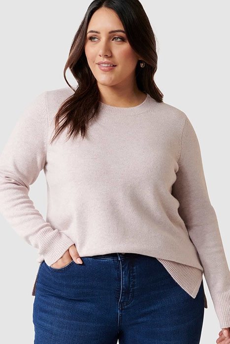 IVETTE CREW NECK CURVE JUMPER BLUSH 2