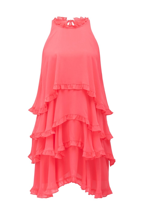 GRETA RUFFLE MINI DRESS CORAL 5
