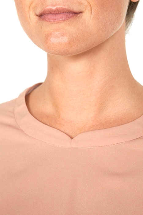 SHIRT MOCKNECK COL FLARED SL BROWN 4