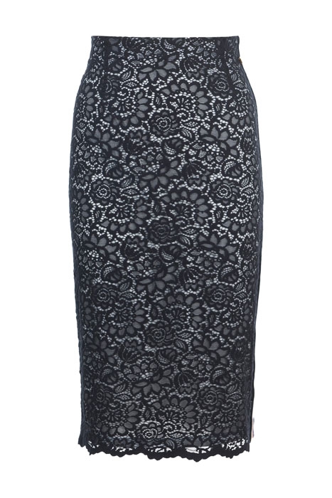 LACE SKIRT STRIPED TAPE SIDE BLUE 1