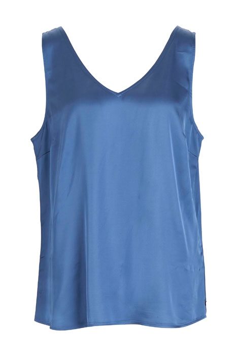 VISCOSE V-NECK TOP BLUE 1