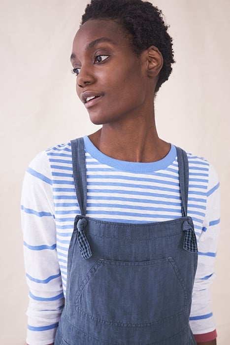 DEBBIE LINEN DUNGAREE MID BLUE 5