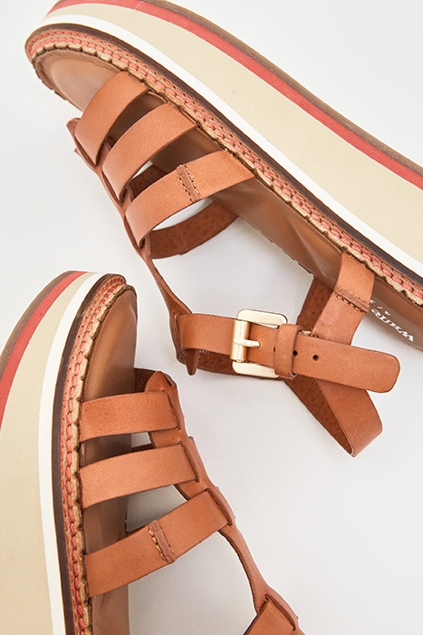 FISHERMAN LEATHER FLATFORM MID TAN 4