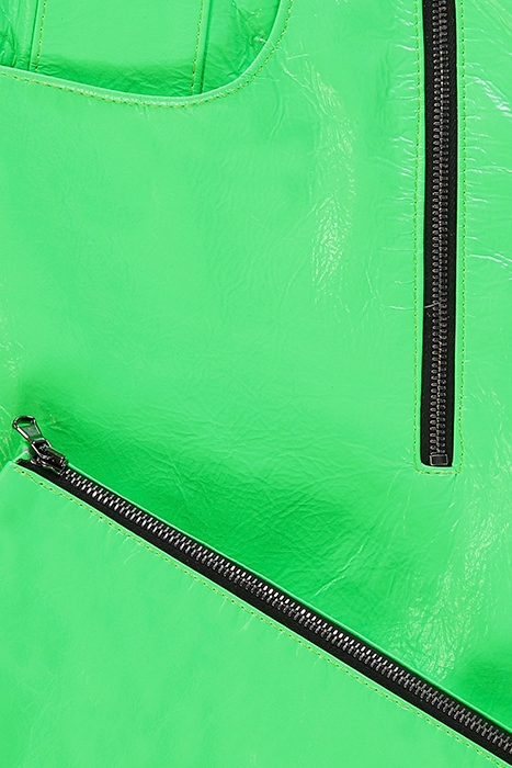 WOMEN'S LEATHER SKINNY PANTS NEON GREEN 3