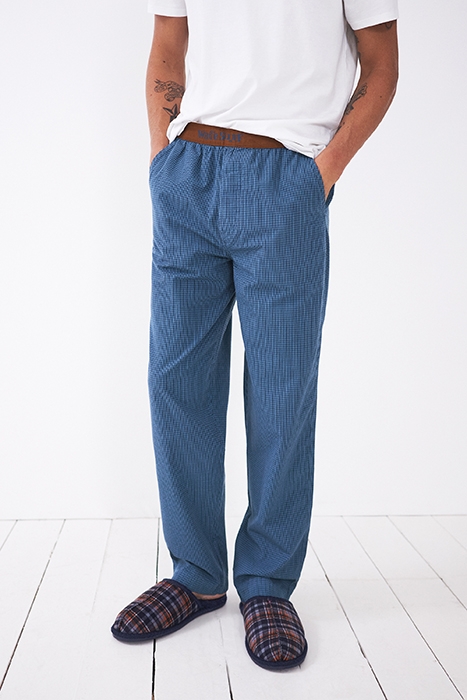 BARDON CHECK POPLIN PJ BOTTOM NAVY MULTI 2