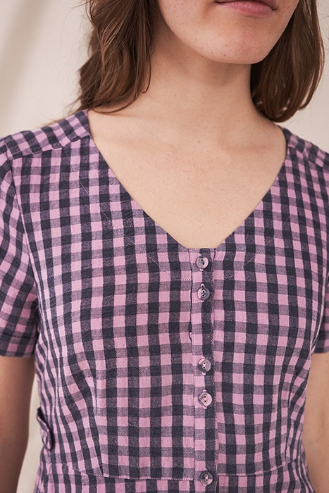 IVY LINEN MIX MINI DRESS PINK 4