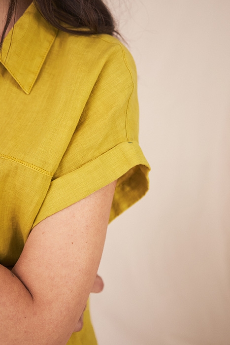 BANTU LINEN TUNIC MID CHARTREUSE 4