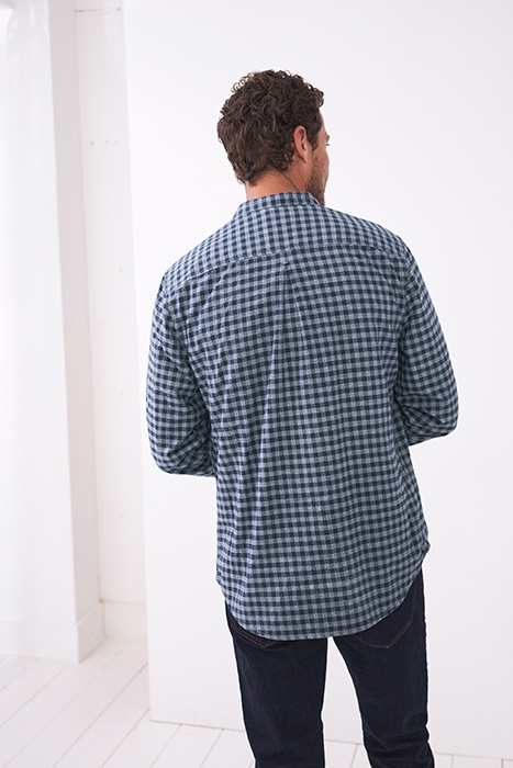 GORSE GRANDAD CHECK SHIRT DARK NAVY 3