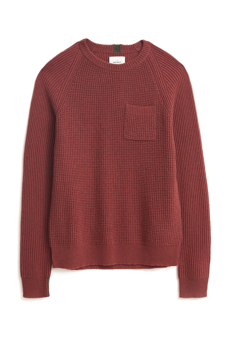 WILLOW TUCK STITCH CREW NECK MID RED 1