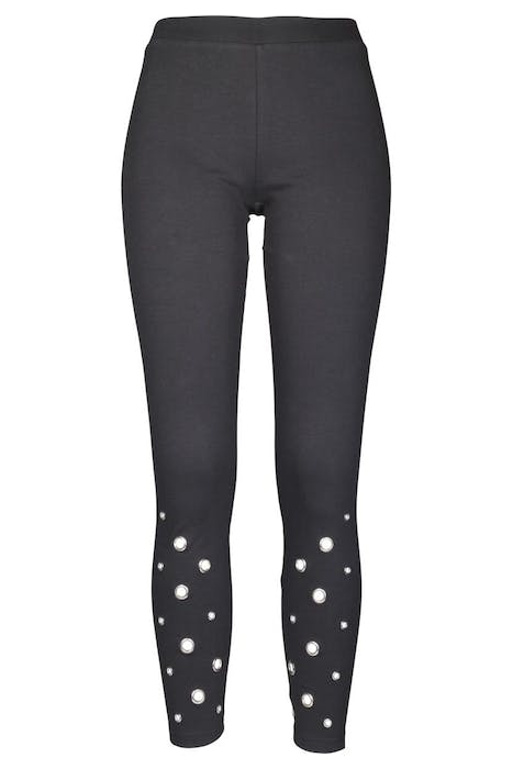 LADIES EYELET LEGGINGS BLACK 1