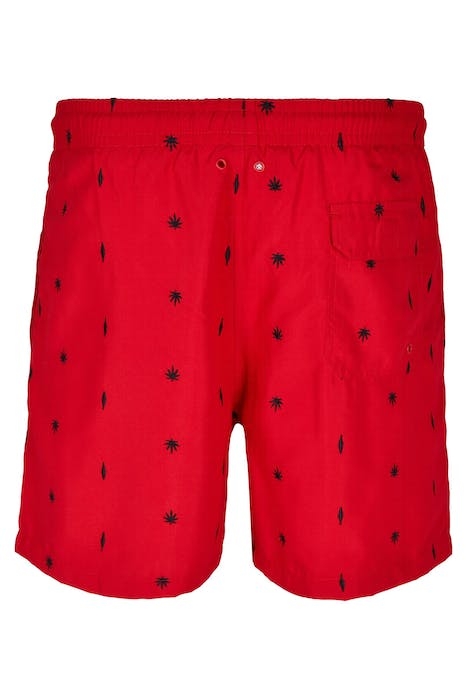 EMBROIDERY SWIM SHORTS LEAF/FIRERED/NAVY 2