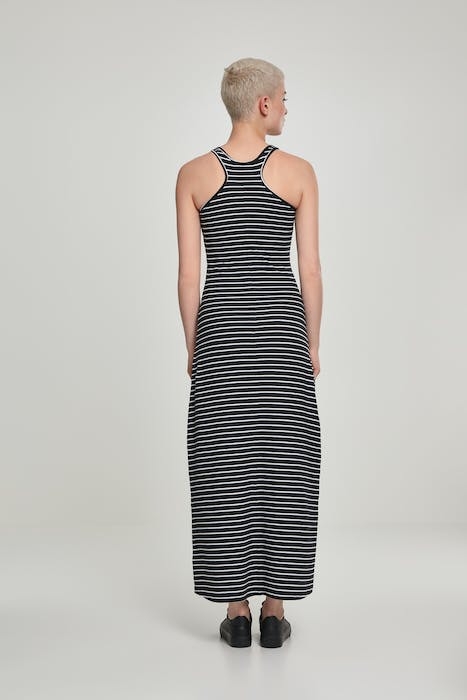 LADIES LONG RACER BACK DRESS BLACK/WHITE 3