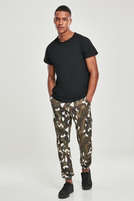 GEOMETRIC CAMO STRETCH TWILL CARGO PANTS WOOD CAMO 4