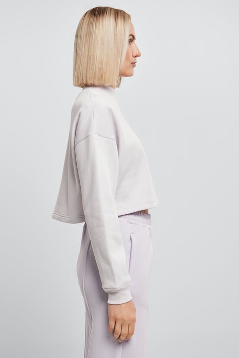 LADIES CROPPED OVERSIZED SWEAT HIGH NECK CREW SOFTLILAC 5
