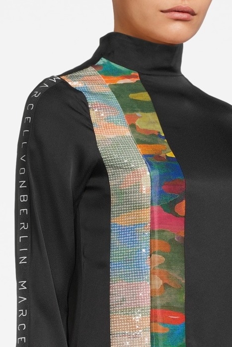 WOMEN'S LOOSE FIT VOLANT HEM MINI DRESS BLACK 4