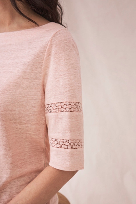 ROBIN LINEN JERSEY TOP PINK 4