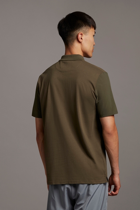 CONTRAST SLEEVE POLO SHIRT OLIVE 2