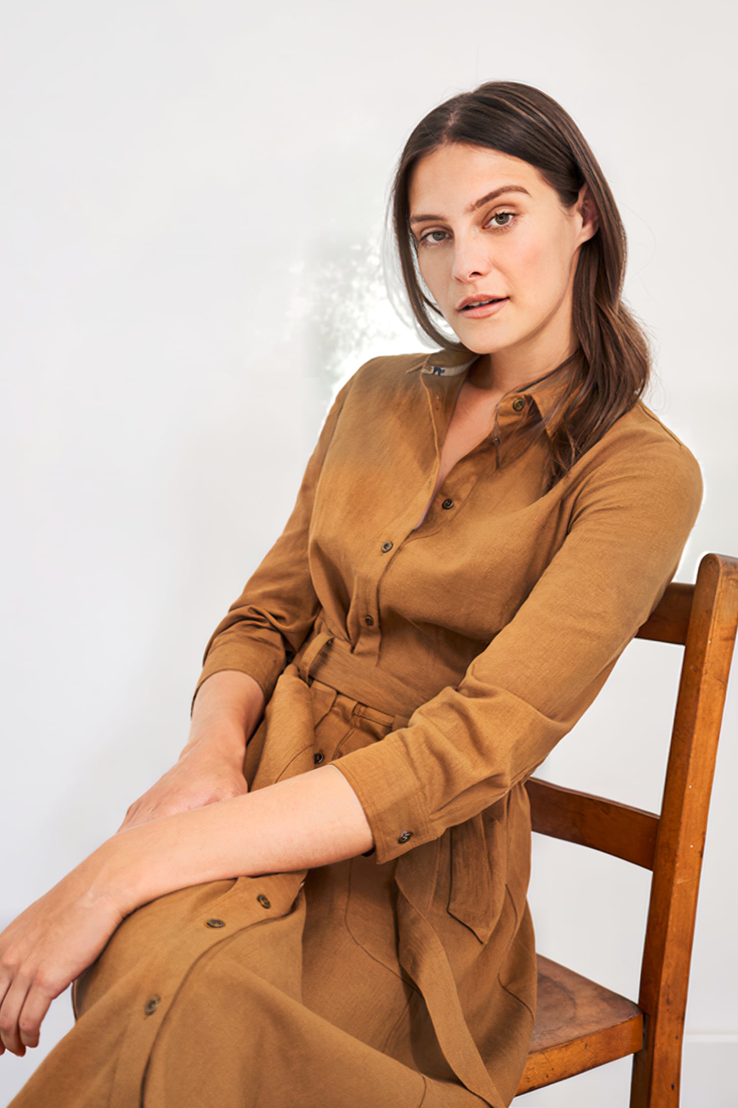 IGNES SHIRT DRESS MID BROWN 4