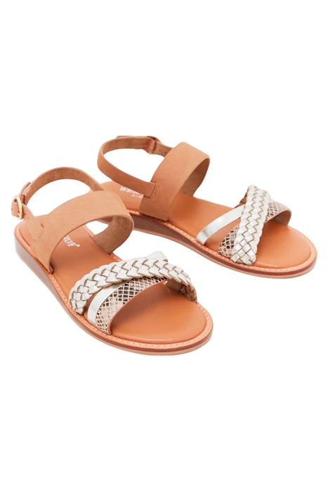 CRAFT LEATHER MINI WEDGE SILVER TONE METALLIC 2