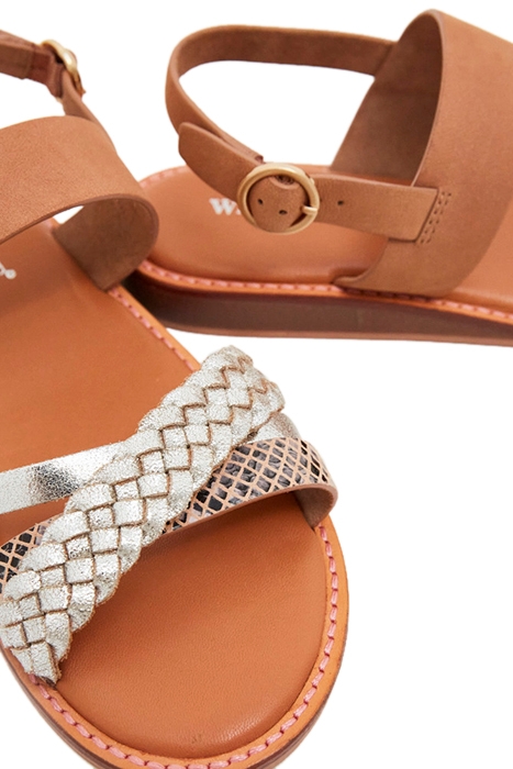 CRAFT LEATHER MINI WEDGE SILVER TONE METALLIC 4