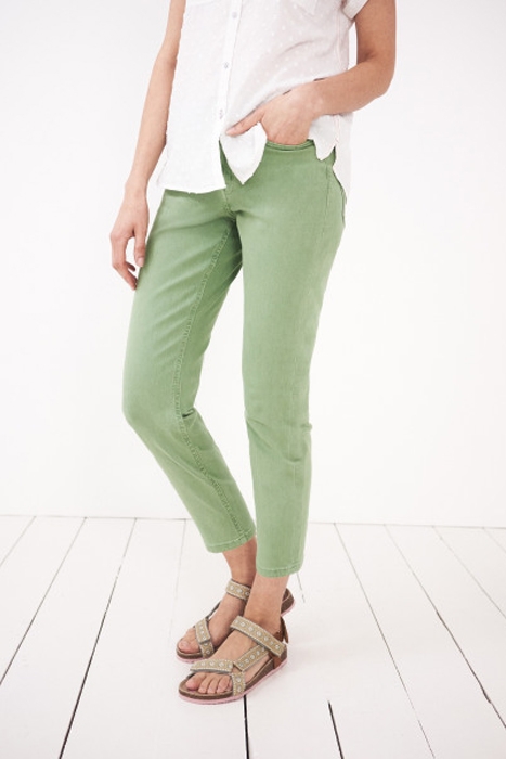 BROOKE STRAIGHT CROP JEAN MID GREEN 2