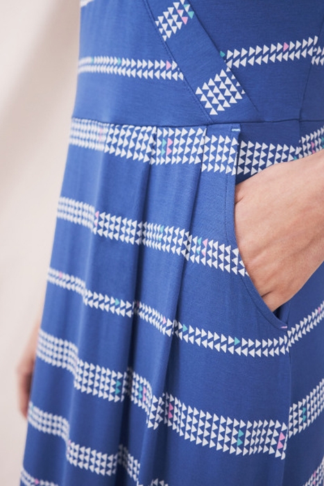 BRIDGET ECO VERO JERSEY DRESS BLUE MULTI 2
