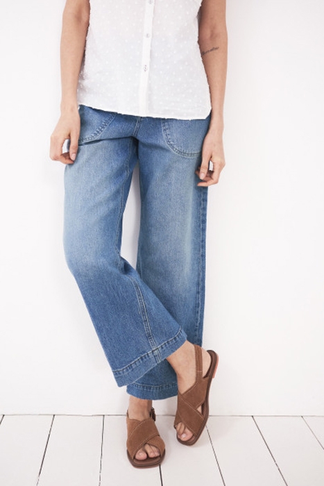 TIA WIDE LEG CROPPED JEAN  DENIM 2