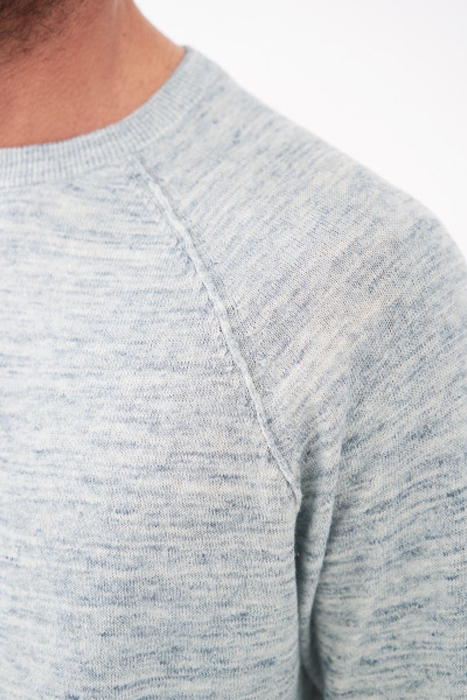 LOGAN SPACE DYE CREW DARK NAVY 2