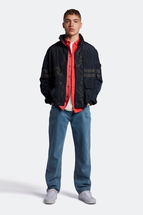 OVERDYED PANELLED OXFORD SHIRT FIRE RED 3