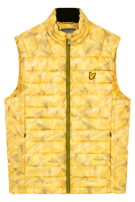 LIGHTWEIGHT QUILTED COLLAR GILET BAY GREEN PRINT 5