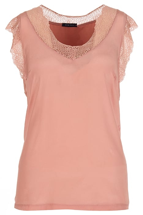SILK V-NECK TOP PINK 1
