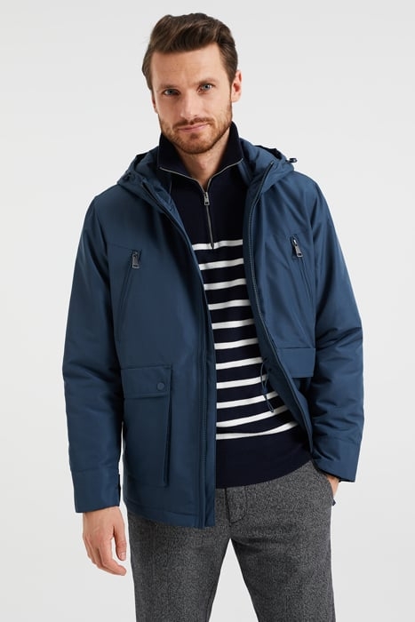 HEREN KORTE PARKA MET CAPUCHON DARK BLUE 2