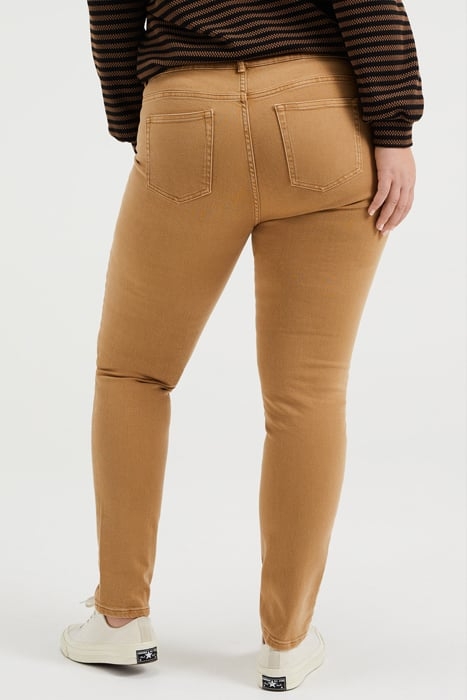 LADIES SKINNY FIT JEANS - CURVE LIGHT BROWN 3