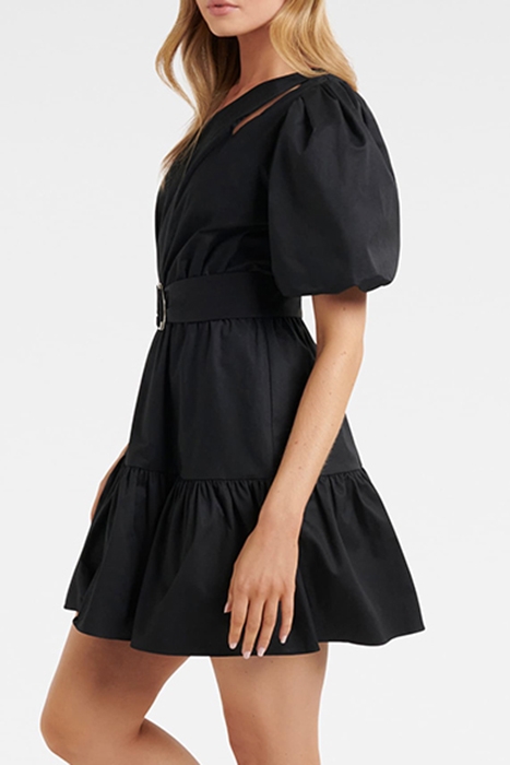 ABIGAIL COTTON ONE SHOULDER MINI BLACK 3