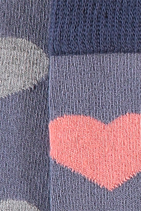 HEART BAMBOO SOCK GREY MLT 3