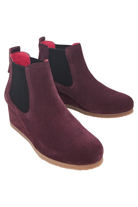 IY SUEDE WEDGE BOOT DK PLUM 2