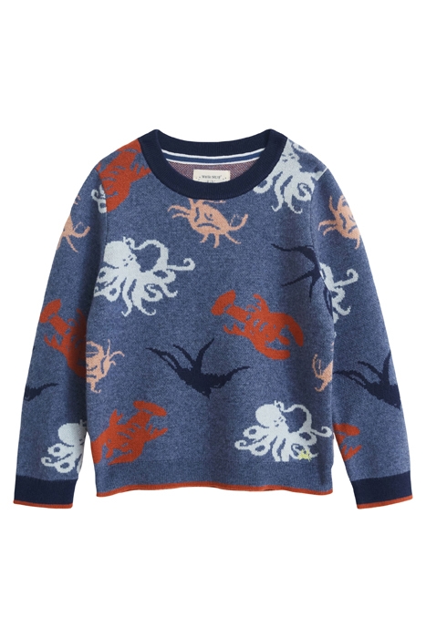 CRAB JACQUARD JUMPER BLUE MULTI 1