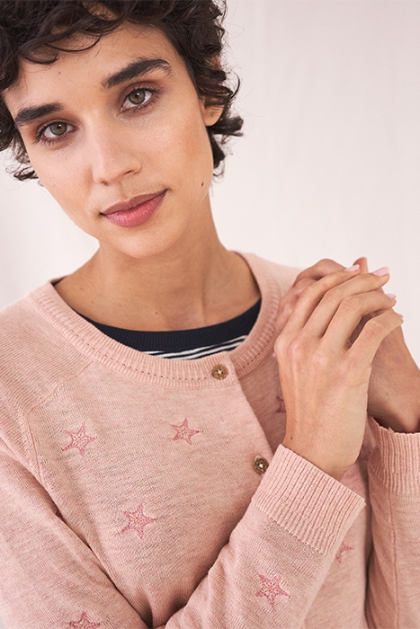 LULU EMBROIDERED CARDI  PINK 4