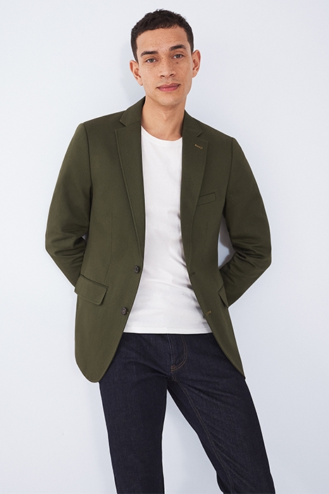 YORK TEXTURE COTTON BLAZER KHAKI GREEN 2