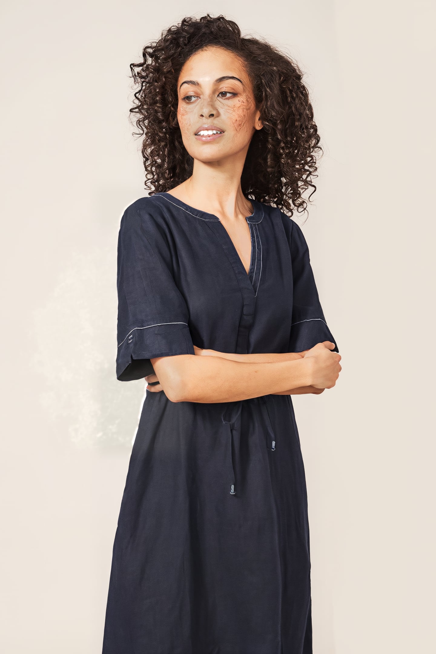 FERNE LINEN DRE DARK NAVY 3