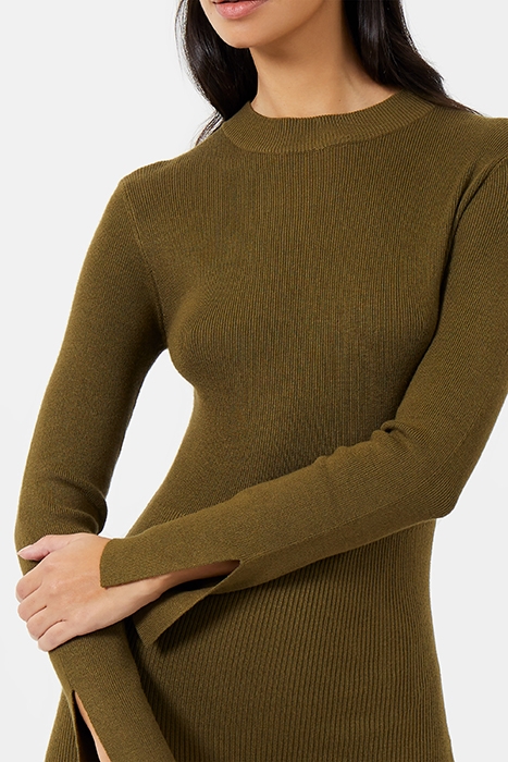 TURTLE RIB DRESS MID KHAKI 4